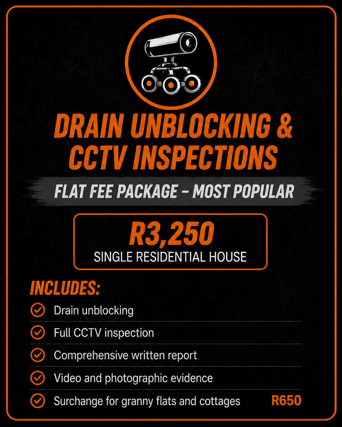 Drain unlocking & CCTV inspections pricing Drain unlocking & CCTV inspections pricing